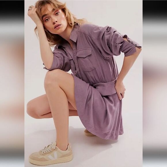 Free People Maxwell Purple Mini Dress Size XL - Picture 5 of 5